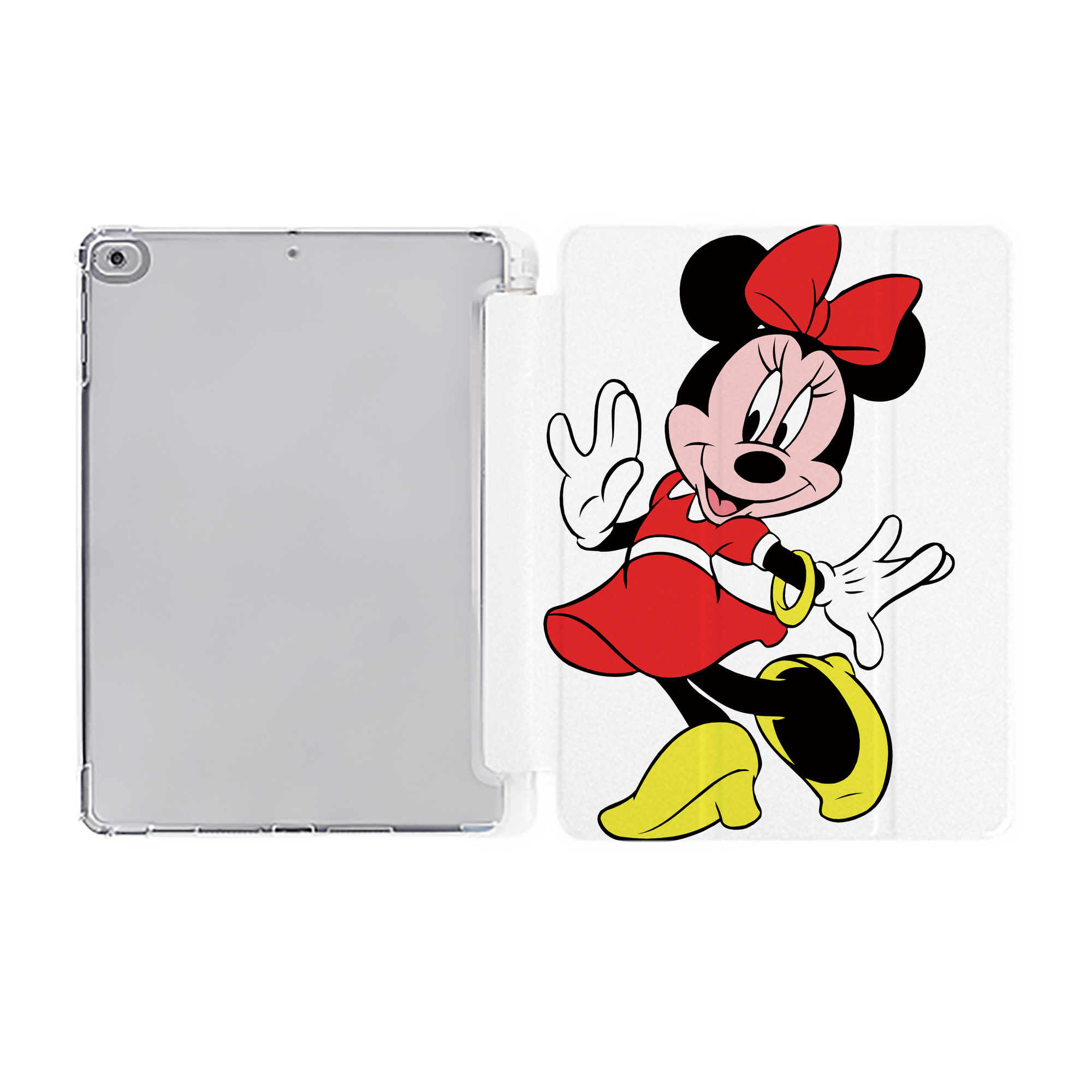 （画像用） ミッキーマウス Mickey Mouse IPad ケース ペン収納付き 三つ折りスタンド PUレザー×シリコン 対応機種9.5/10.5/10.9インチ